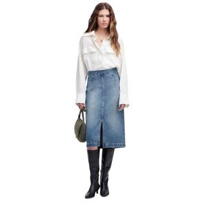 Madewell Midi Skirt with Front Slit